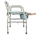 Mefeir 550 lbs Heavy Duty Drop Arm Medical Bedside Commode Chair, Homecare Toilet Seat with Safety Steel Frame, 6 Quart Capacity Pail, Adjustable Height Support Tool-Free Easy Assembly Blue Grey