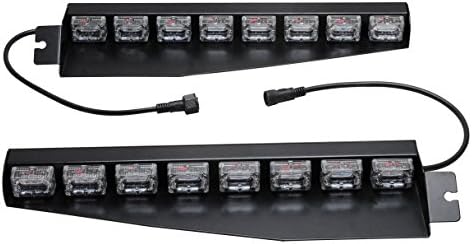 BiaoChi 19" Car Auto LED CREE 12V 48W 8 Pics Bulb Dashboard Deck Truck Boat Windshield Emergency Warning Flashlight Strobe Light Lamp Bar with Brackets Pack of 2 KM817E (Green)