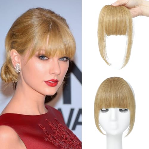 Clip In Bangs Human Hair Bangs French Bangs Clip On Bangs For Women Ash Blonde Bangs Hair Clip Fake Bangs Clip In Bangs Real Human Hair Thick Bangs Hair Bangs Clip In(French Bangs,Ash Blonde)