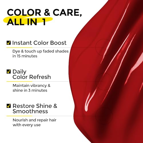 Image of COLORLOMO Color Depositing Conditioner, Semi Permanent Hair Color for Bleached, Highlighted & Color-Treated Hair, Hydrating Formula with Shea Butter & Almond Oil, 6oz-Red