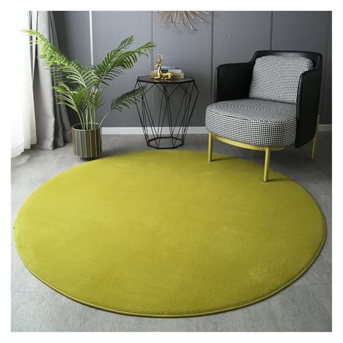 Tapis table basse rond vert 200cm en velours pour protéger le sol et isoler du froid - 2