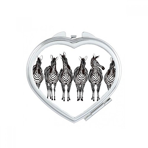 Miroir compact zèbre mignon petit miroir de poche multicolor