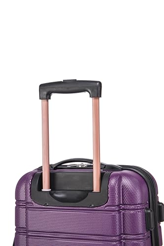 Image of Rockland Melbourne Hardside 2 Piece Expandable Spinner Wheel Luggage Set, Carry-On 20 inch and Tote 14 inch, Purple