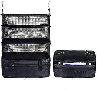 Yolispa Portable Luggage Shelving System Organizer, Cube Hanging Travel Shelves Storage Bag for Travel Luggage Space Saving