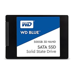 WD Blue SATA SSD 500 GB, 2, 5 Zoll (interne SSD, hohe Zuverlässigkeit, Lesevorgänge bis zu 560 MB/s, Schreibvorgänge bis zu 530 MB/s, stoßsicher und WD F.I.T. Lab-zertifiziert)