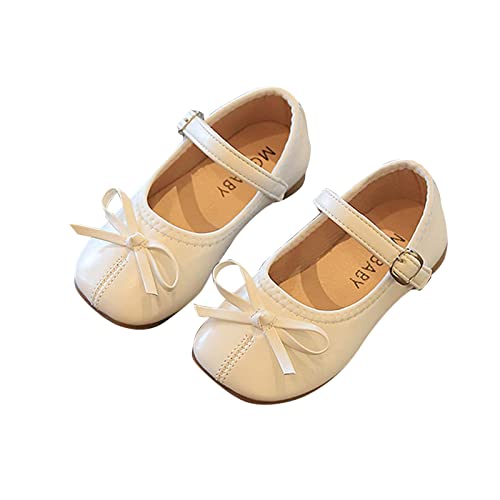 EnJoCho Little Boys Solid Color Boots Spring Autumn Girls Boots Little Child Cute Flat Solid Color Bow Buckle Casual Shoes