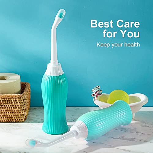 Image of UCRAVO 500ML Plastic Retractable Handheld Bidet Portable Antislip Angled Nozzle Spray Easy to use with Travel Bag Green Bottle for Toilet Jet Personal Hygiene Care Water Spray Bidet Multipurpose