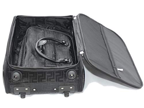 Kit Mala De Viagem De Bordo Quadrada Com Rodinha + Mala de Mão Cor: Preto