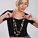 Bocar Long Necklaces for Women Trendy, Boho Layered Crystal Beaded Collar Necklaces for Women, Fashion Statement Necklaces Jewelry (NK-10084-1 set)