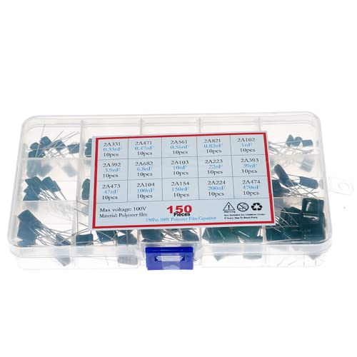 Fasizi 150PCS 15Value (ogni 10pcs) 100V 0.33NF