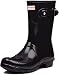 Women's Hunter Boots Original Short Gloss Snow Rain Boots Water Boots Unisex - Black - 9