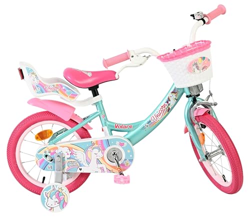 Velo 14 pouces Volare Unicorn Green : fini la peur de tomber a velo