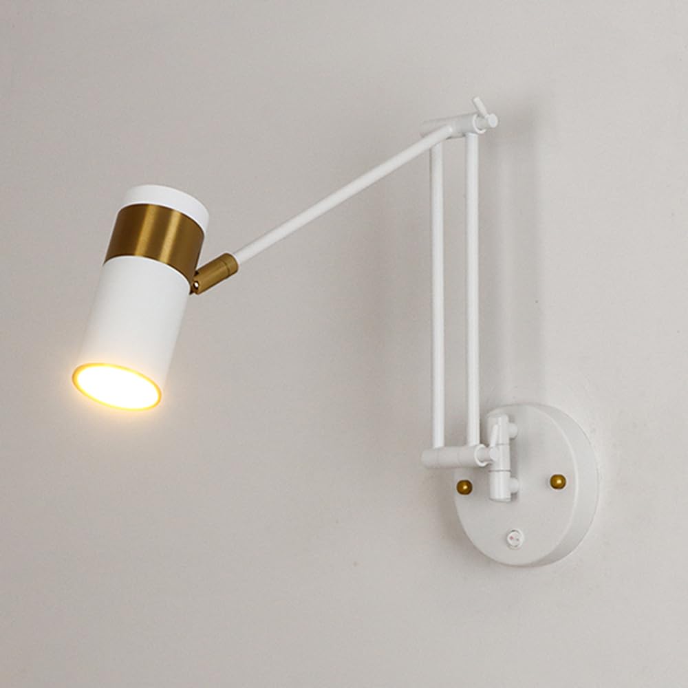Lampe murale de chevet design blanc et or pour illuminer vos lectures nocturnes au lit