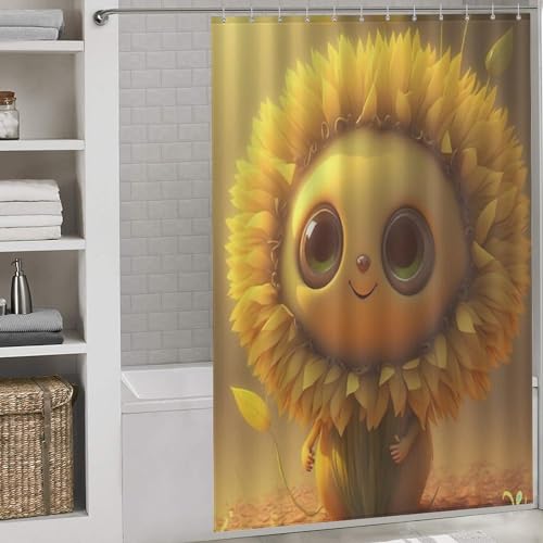 Rideau de douche tournesol rideaux de douche imperméable lavable 152x183cm - 2