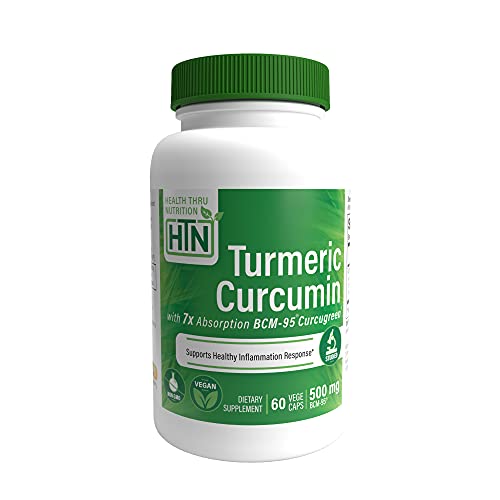 Health Thru Nutrition Curcugreen Turmeric Curcumin Complex BCM-95 Vegecaps, 500mg (Pack of 60)