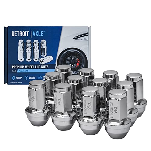 Image of Detroit Axle - 4WD Front Brake Kit for 04-08 Ford F-150, 06-08 Lincoln Mark LT, 2004 2005 2006 2007 2008, Disc Brake Rotors Ceramic Brake Pads Wheel Bearing and Hubs Wheel Lug Nuts Replacement