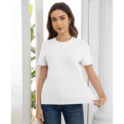 Cotton Short Sleeve T Shirts for Women Basic Tee Tshirts Plain Casual Summer Tops3