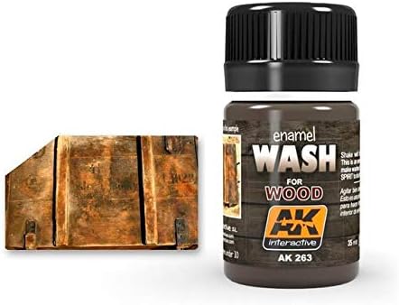 AK Interactive Enamel Wash for Wood - 35 ML / 1.18 Fl.Oz Jar - Model Building Paints and Tools # 263
