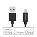 [Apple MFi Certified] ZeroLemon Lightning to USB Plastic PVC Cable 6 inch / 15 cm + Enhanced Plastic Cap for iPhone, iPod and iPad [2 Year Warranty] - Rugged Black
