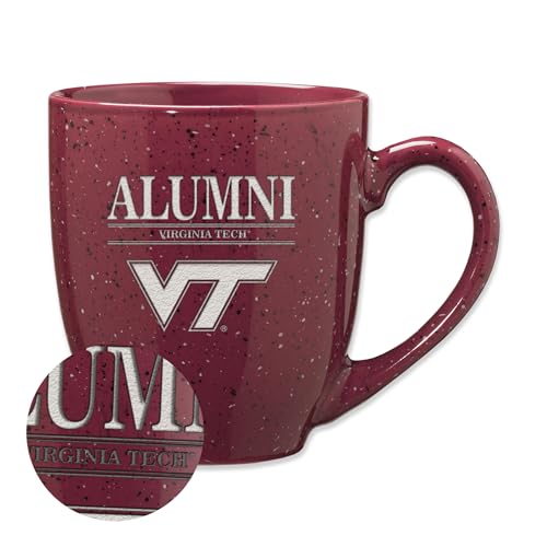 Rico Industries NCAA Virginia Tech Hokies Alumni 16 oz Team Color Laser Engraved Speckled Ceramic Coffee Mug