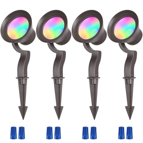 LEONLITE RGB LED Landscape Wall Wash Lighting, Color Changing Low Voltage Landscape Lights, 12W(120W Eqv.), 12-15V Wired Pathway Spotlights Outdoor,...