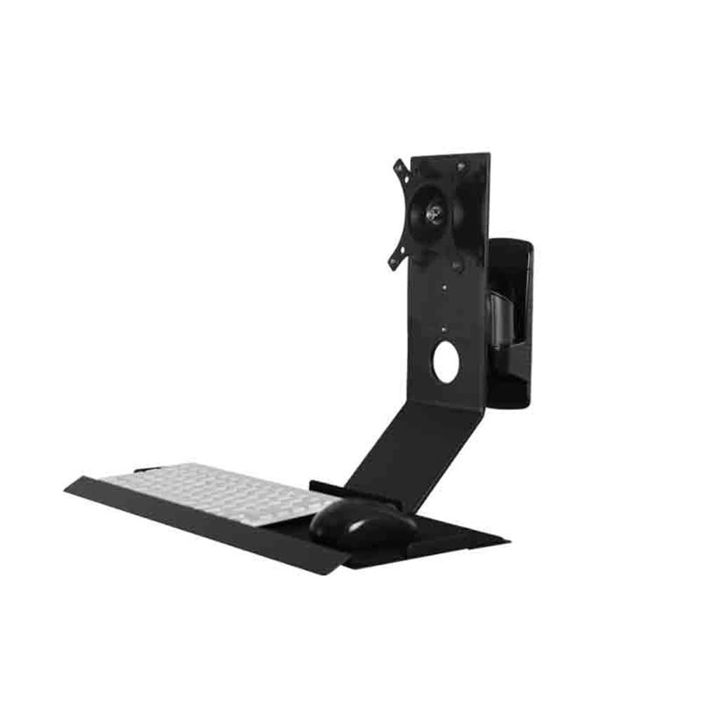 SaryEdge Monitor Stand Swivel Head Black Non-Foldable Monitor Stand with Plain Keyboard Tray Monitor Desktop Stands,