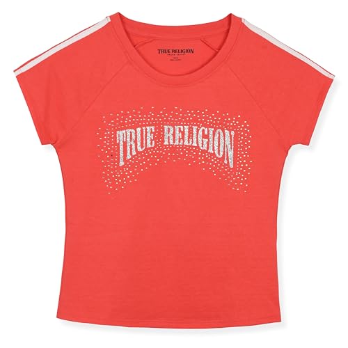 Image of True Religion Girls Jeans Shorts Set Girls Denim Short and Fashion Tee Shirt Clothing Set for Kids