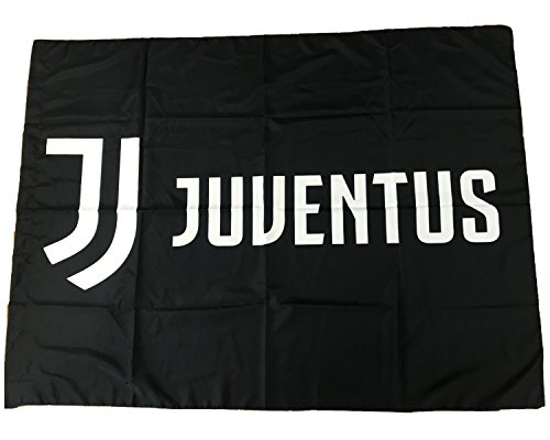 Juventus Bandiera Nera Nuovo Logo 100% Poliestere
