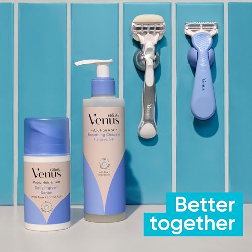 Image of Gillette Venus Intimate Grooming Women's Razor for Pubic Hair and Skin, Bikini Razor, Handle + 3 Razor Refills