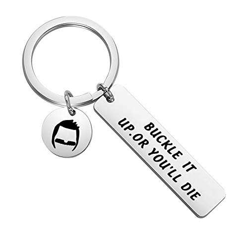 KUIYAI Bob's Inspired Gift Bob Charm Keychain Buckle it Up or You'll Die Keychain Movie Fan Gift (BuckleIt KeyS)