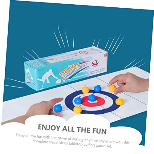 Toyandona Tabletop Curling Kids Toys 1 Set Table Curling Kids Travel Toys Family Games Set Campus Plastic Sports White Toy Ball Mini Toys #TOP6