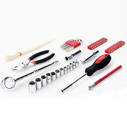 Apollo DT9774 Tools 56 Piece Compact Sae Auto Tool Set In Zippered Case, Small Mechanic Tool Set For Car Emergency thumb #3