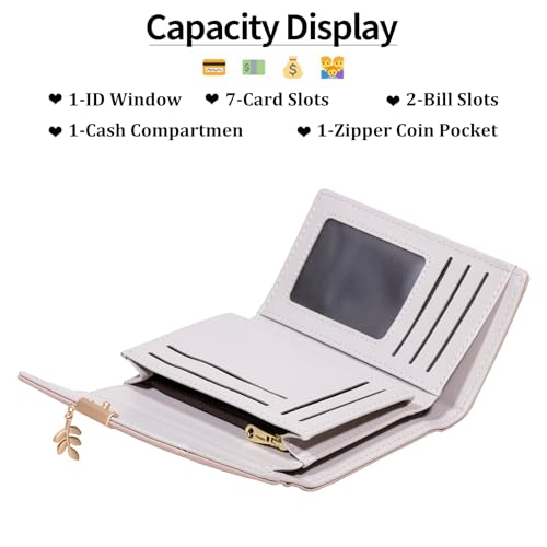 Wallet Woman Leather Small Bifold RFID Blocking Card Holder Ladies Wallet with Zipper Coin Pocket2