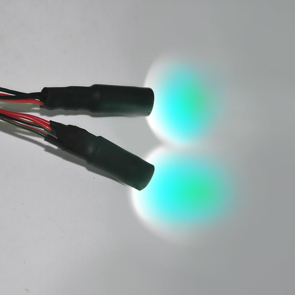 MORFUM RC Car 2 LEDs Angel Eyes & Demon Eyes LED Light Headlights 10mm Outer Diameter Lamp for 1/10 RC Model Car Crawler Truck Racing Car Headlamps (Inner Multicolor+Outer White)