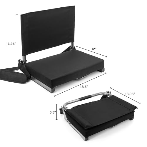 Cascade Mountain Tech SS-PAD-BK-E Deluxe Stadium Seat, One Size thumb #3