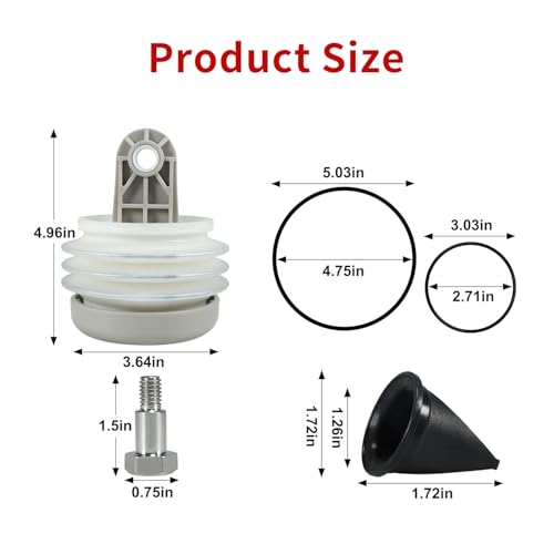 Image of Fits for Dometic 385230980 Pump Bellow Kit Include 385310076 1-1 /2 Duckbill Valve (4Pack) and 385310151 O-Ring (2 Pack) Replace for S, T, J Series Vacuum Pump for RV and Boat Toilet Vacuum Pump System