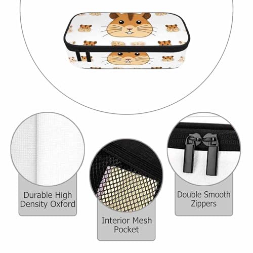 Image of Hamster Pencil Holder Bag Yellow Guinea Pig Funny Animal Mini Rodents Pencil Case College Office School for Teens Boy Girl