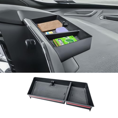 EDBETOS Dashboard Organizer Tray Compatible with 2024 2025 2026 Chevy Trax Interior Accessories Center Console Dash Tray w/Glasses Holder Behind Screen Dash Organizer Storage Box for 11-inch Display