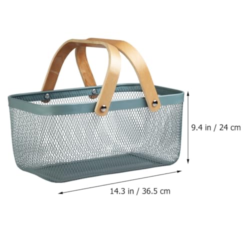 Panier de rangement en fer bleu pour organiser la chambre avec style