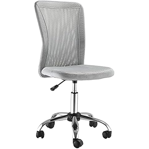 Vinsetto Home Office Mesh Task Chair Ergonomic Armless Mid Back Height Adjustable with Swivel Wheels, Grey Cover