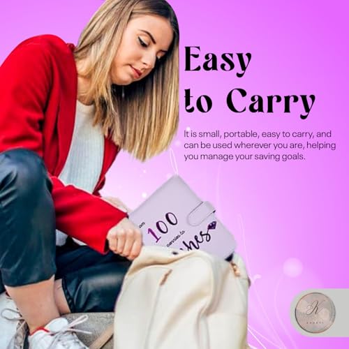 100 Briefumschläge Geld sparen Herausforderung Binder - Von 100 Pennies to Riches - Elegante vegane Leder Sparbücher mit Geldumschlägen - Budget Binder zum Sparen von $5050 - Wiederverwendbares