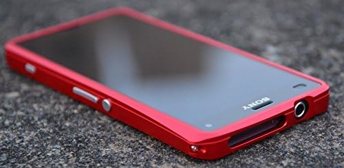 Aluminum Alloy Protective Bumper for Sony Xperia Z3 Compact - Retail Package with Back Cover Protective Film X 1 and Charging Dock Supporting Plate X 1 (Z3C/ Red)