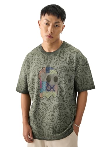Image of The Souled Store Mr. Soul Men and Boys Short Sleeve Round Neck Purple Graphic Printed Cotton Oversized T-Shirts