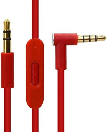 Replacement Audio Cable Cord Wire with in-line Microphone and Control for Beats by Dr Dre Headphones Solo/Studio/Pro/Detox/Wireless/Mixr/Executive/Pill (Red)