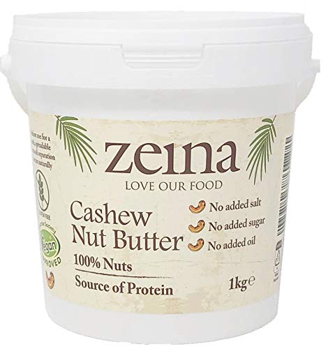 Zeina Cashew Butter (1Kg) - Roasted Smooth Cashew Nut Butter with Source of Protein Vegan Approved and Gluten-Free for Healthy Snacks Home Cooking and Baking