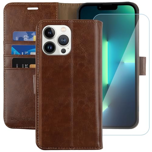 Housse en cuir iPhone 13 Pro 5G MONASAY élégante avec verre intégré