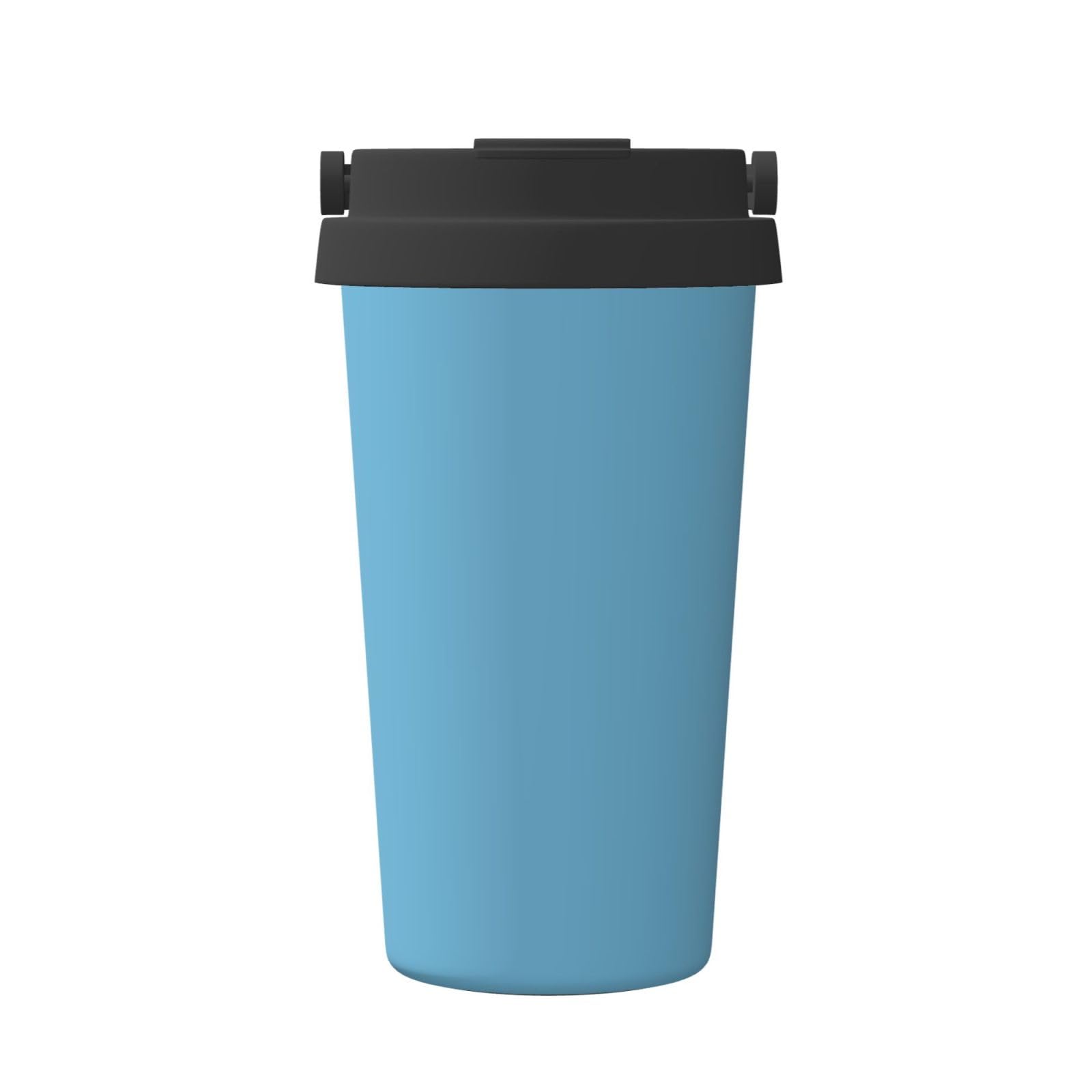Stream Stone Blue Insulated Travel Coffee Mug with Handle,304 Stainless Steel,Leak-Proof,Full Wrap Printing,Keeps Hot/Cold for Hours,Car Office Use