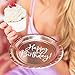 PartyDeco Satz von Rose Gold gedruckt Pappteller Happy Birthday Party Set Einweg-Tischdekorationen