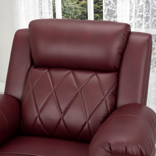 Image of Solis Royale 1 Seater Recliner Sofa Chair | Motorized Recliner Lounge Sofa Chairs for Relaxing | Comfortable Cushioned | Living Room, Bedroom, Office (Relaxyard - Charry, Relaxyard - Leatherette)