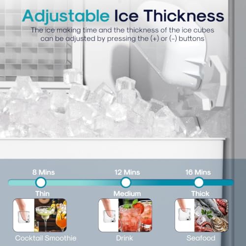 Image of ICEPURE 15 inch Under Counter Ice Maker with Filter and Drain Pump | WiFi Control, ETL FCC, 90lbs /24H, Self-Cleaning, Smart Reminder, 24H Timer, Freestanding Home & Commercial, Stainless Steel